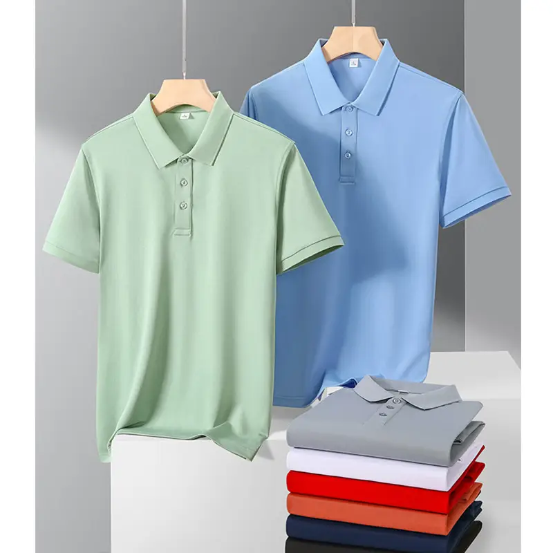 Men Red Polo Shirt 32" Double Buckle Anti-Wrinkle - Image 10