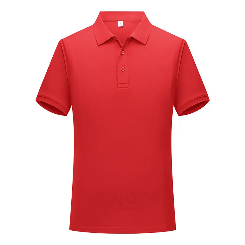 Men Red Polo Shirt 32" Double Buckle Anti-Wrinkle - Image 8