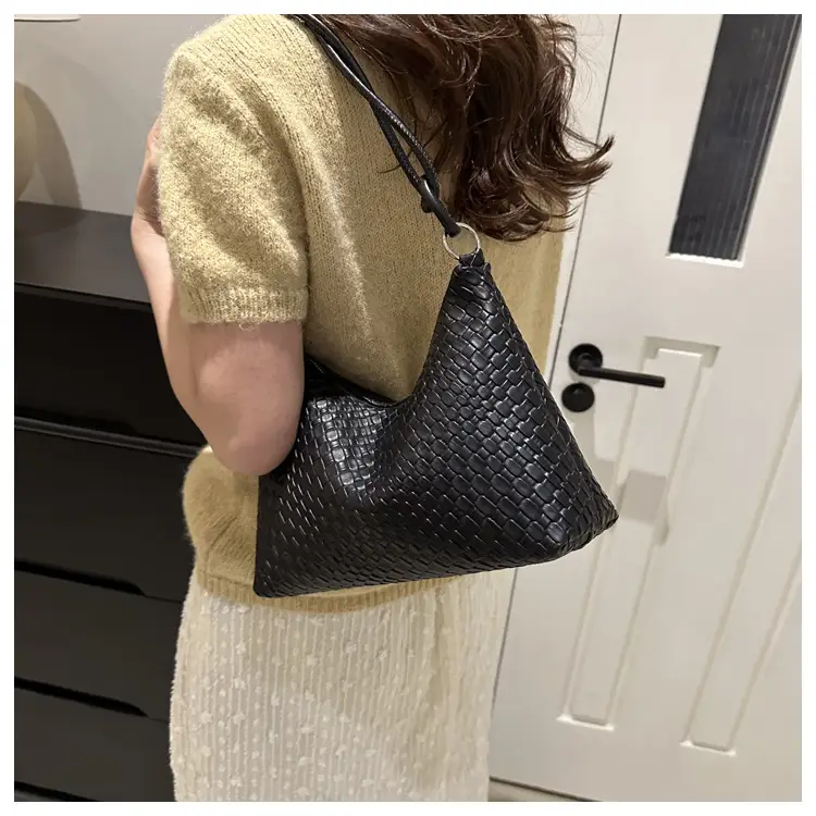 White Woven Women's Large Capacity Handbag — feature 13