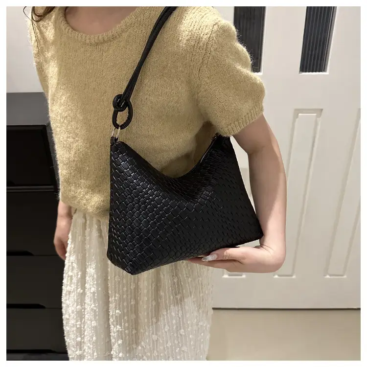 White Woven Women's Large Capacity Handbag — feature 14