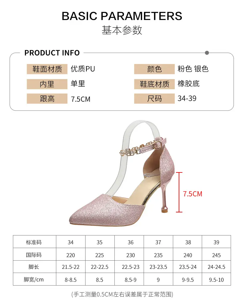 High Heels Women's 2025 Summer New Style Pointed Toe Shallow Mouth Stiletto Heel with Rhinestones Silver Bridal Wedding Shoes Sandals — feature 2