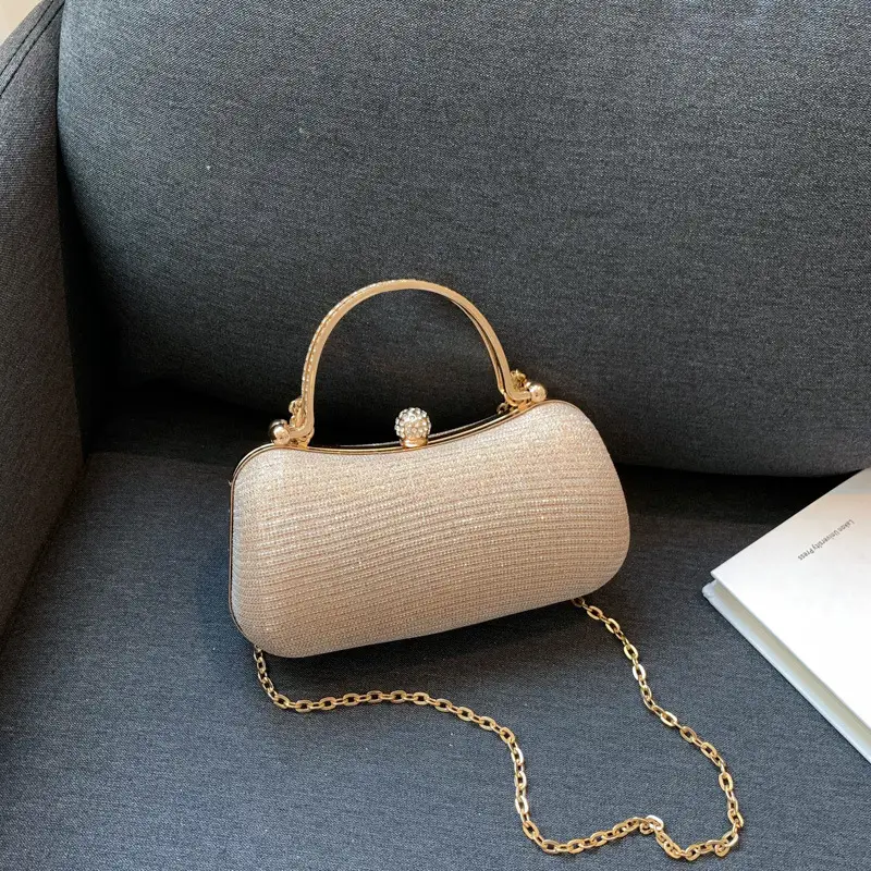 2024 Women's Silver Textured Chain Crossbody Bag - Image 6