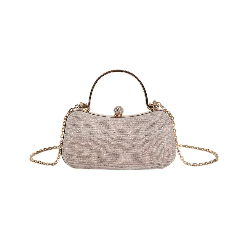 2024 Women's Silver Textured Chain Crossbody Bag - Image 3