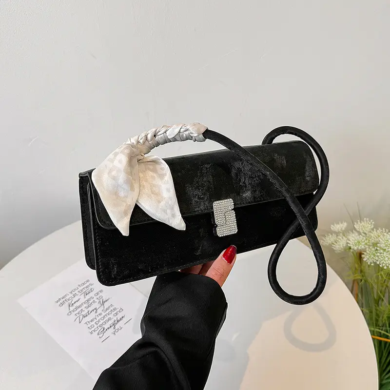 Pink Silk Scarf Shoulder Bag for Women 2024 Spring Summer - Image 6