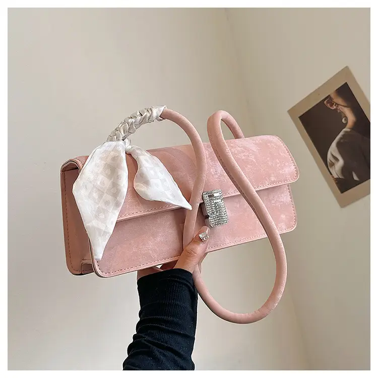 Pink Silk Scarf Shoulder Bag for Women 2024 Spring Summer — feature 24