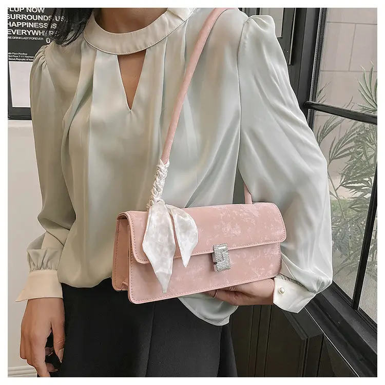 Pink Silk Scarf Shoulder Bag for Women 2024 Spring Summer — feature 9