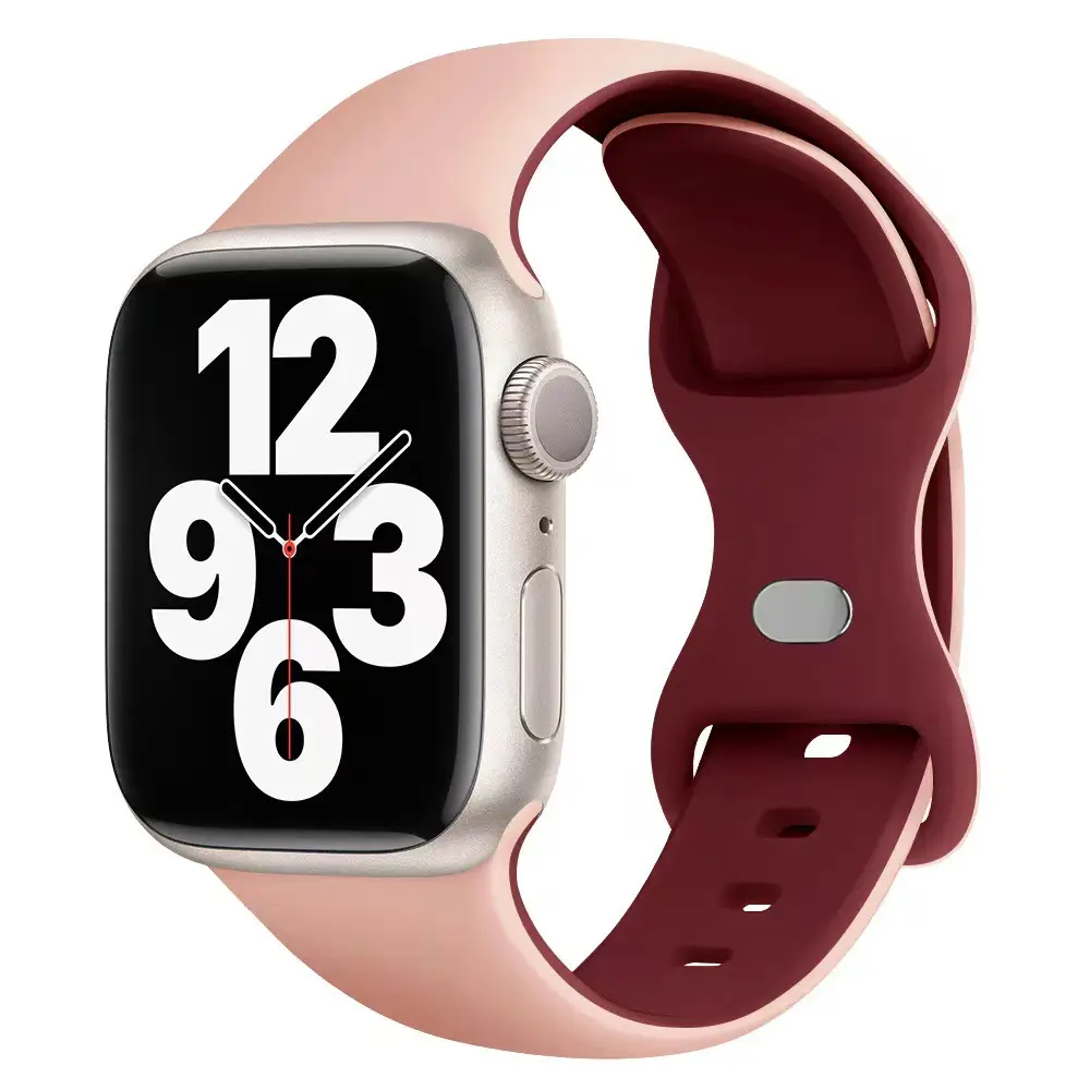 Suitable for applewatch Apple Watch with iwatch9875 Generation SE Sport Silicone Breathable Butterfly Buckle Watch