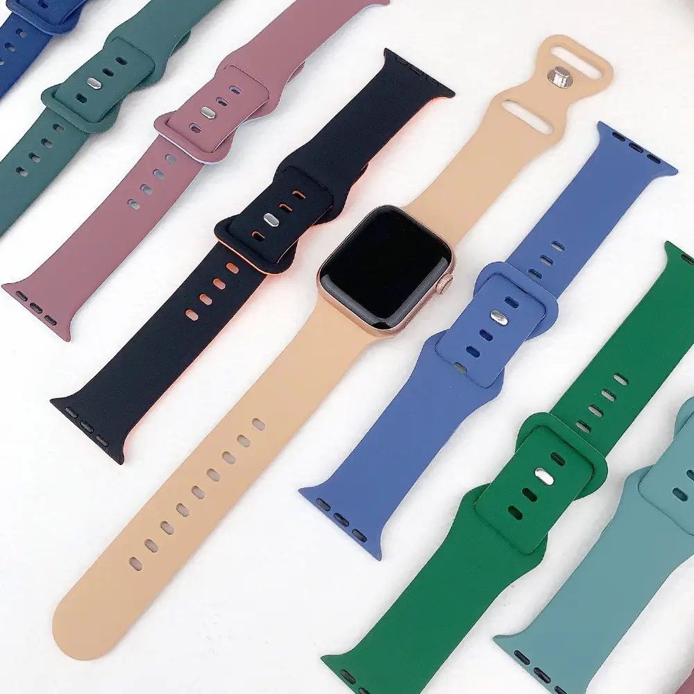 Suitable for applewatch Apple Watch with iwatch9875 Generation SE Sport Silicone Breathable Butterfly Buckle Watch