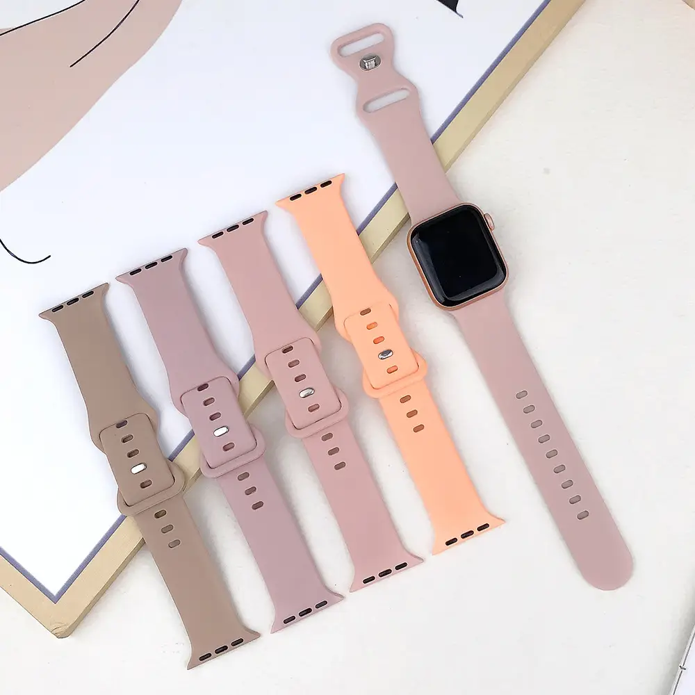 Suitable for applewatch Apple Watch with iwatch9875 Generation SE Sport Silicone Breathable Butterfly Buckle Watch