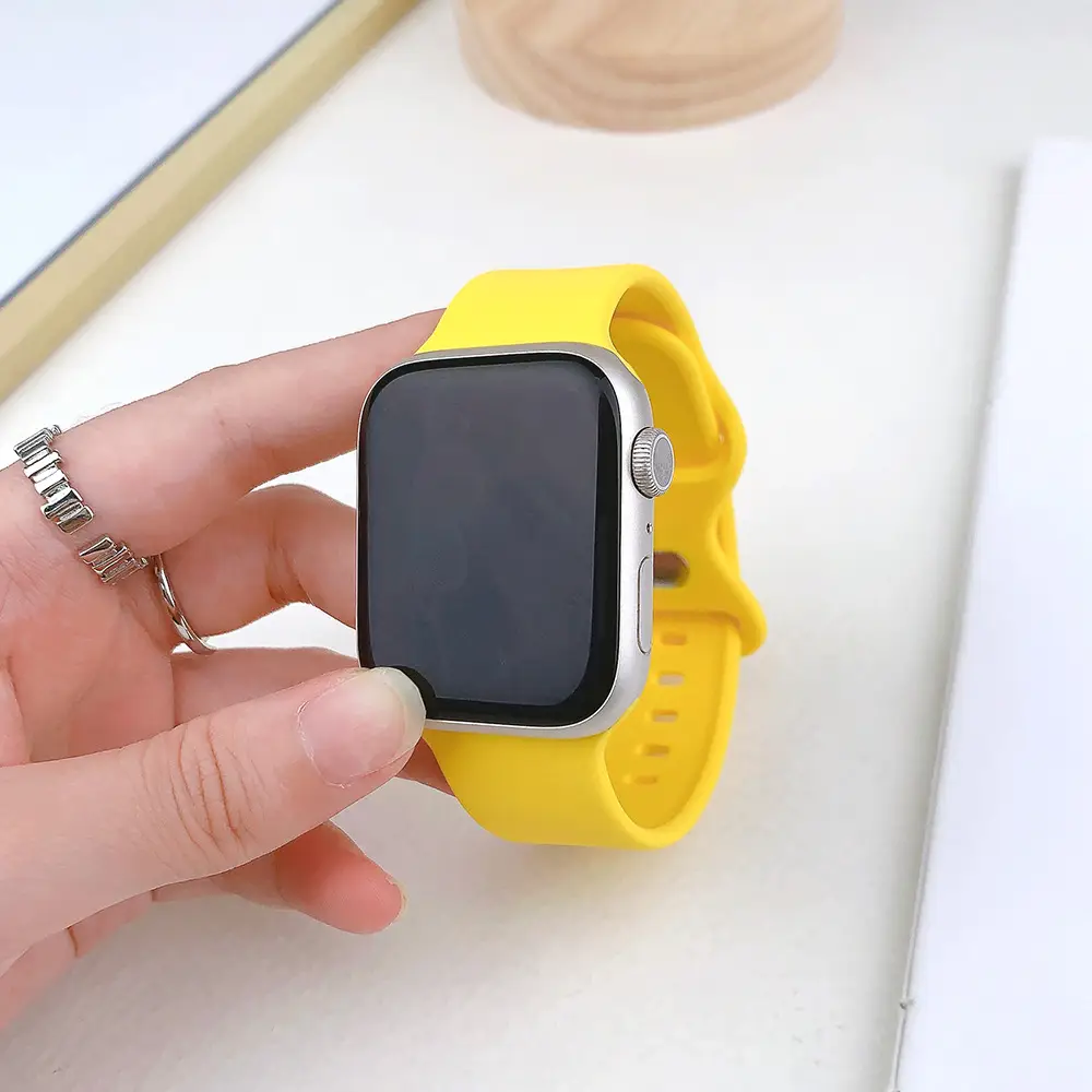 Suitable for applewatch Apple Watch with iwatch9875 Generation SE Sport Silicone Breathable Butterfly Buckle Watch — feature 10