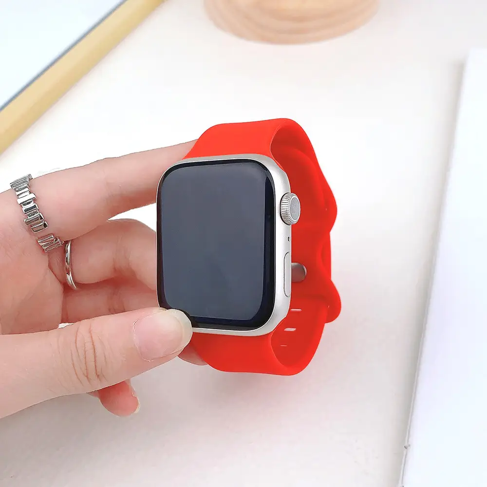 Suitable for applewatch Apple Watch with iwatch9875 Generation SE Sport Silicone Breathable Butterfly Buckle Watch — feature 11