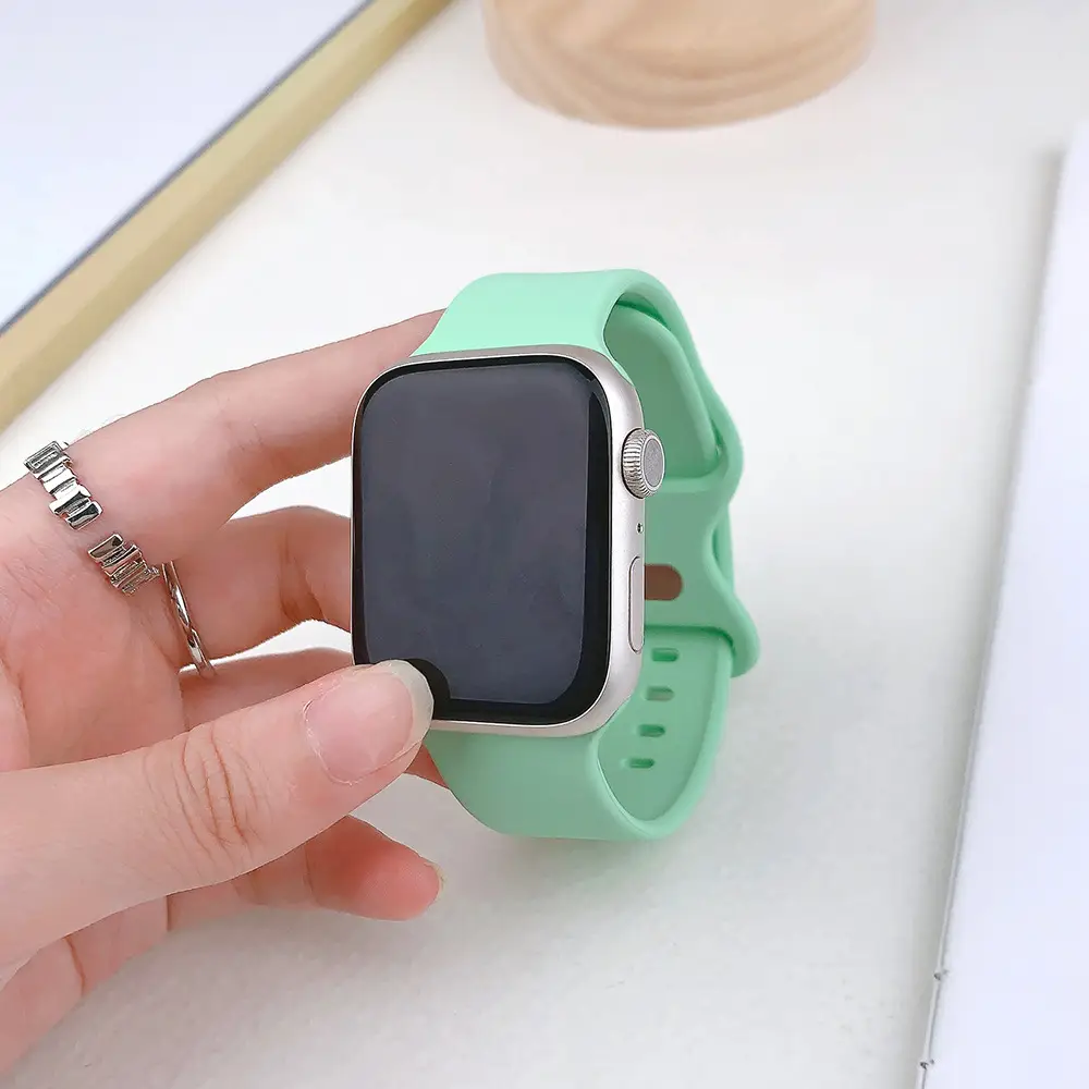 Suitable for applewatch Apple Watch with iwatch9875 Generation SE Sport Silicone Breathable Butterfly Buckle Watch — feature 12