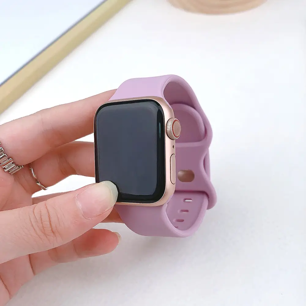Suitable for applewatch Apple Watch with iwatch9875 Generation SE Sport Silicone Breathable Butterfly Buckle Watch — feature 14