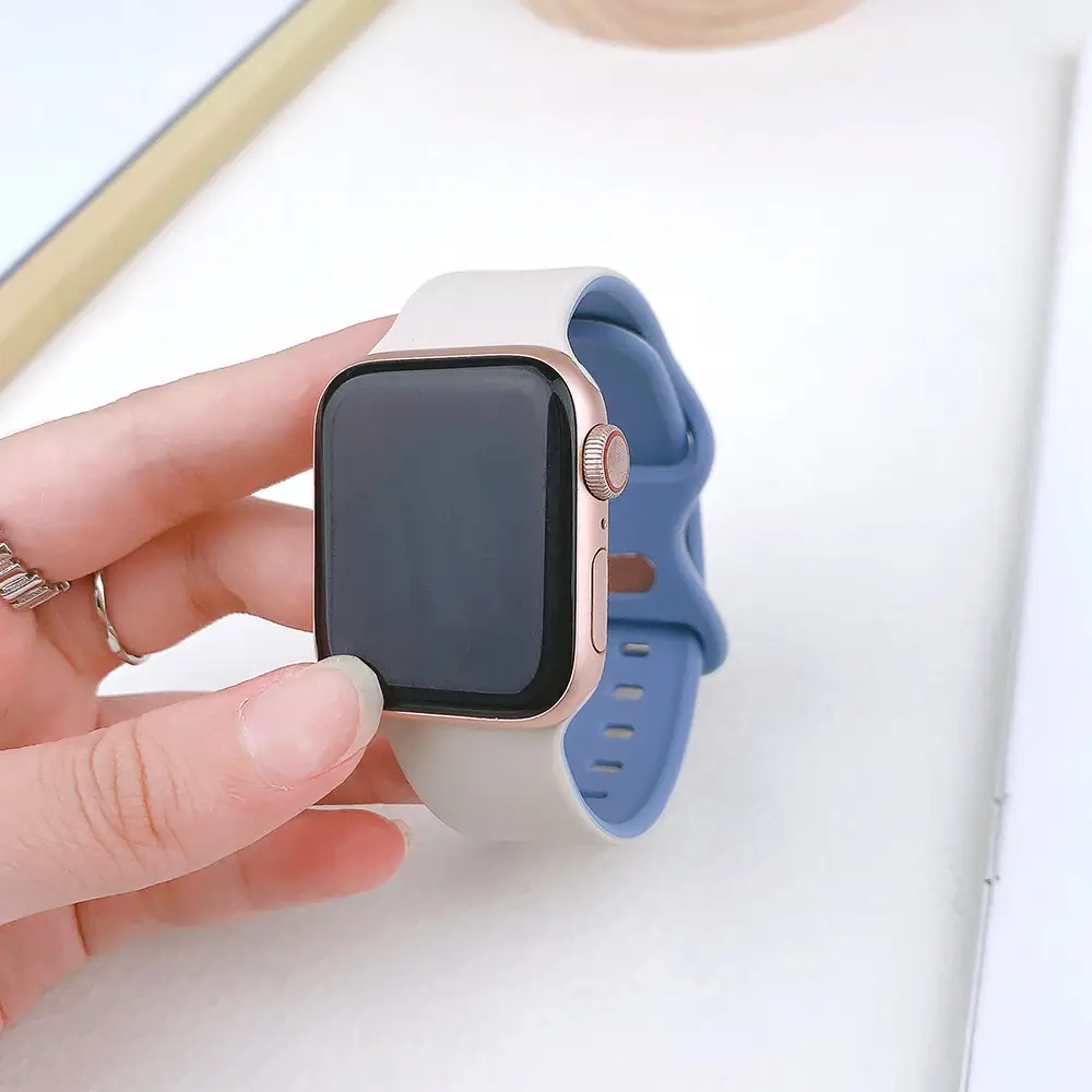 Suitable for applewatch Apple Watch with iwatch9875 Generation SE Sport Silicone Breathable Butterfly Buckle Watch — feature 16