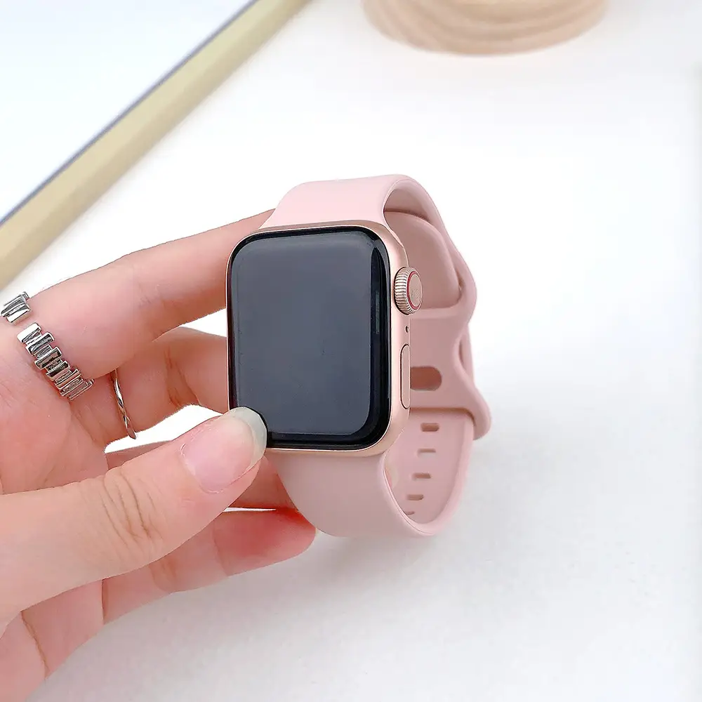 Suitable for applewatch Apple Watch with iwatch9875 Generation SE Sport Silicone Breathable Butterfly Buckle Watch — feature 17