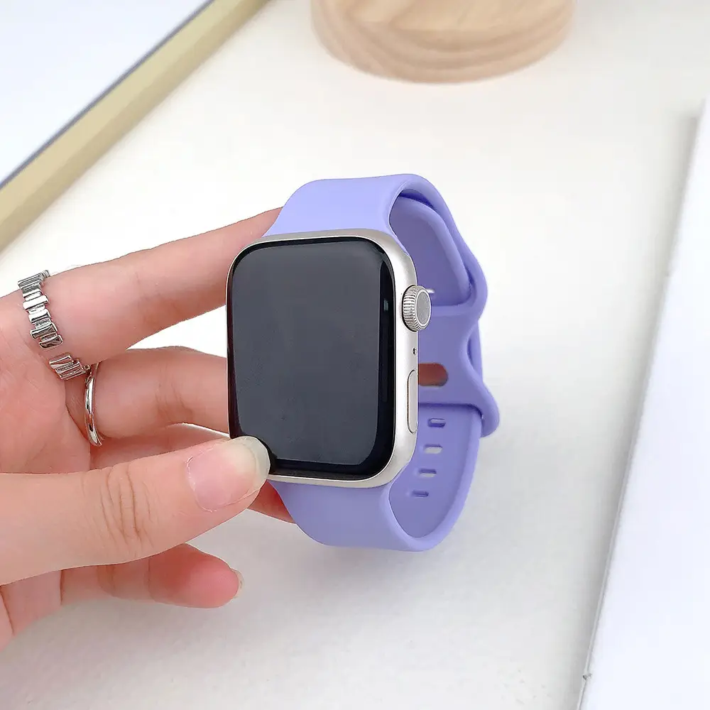 Suitable for applewatch Apple Watch with iwatch9875 Generation SE Sport Silicone Breathable Butterfly Buckle Watch — feature 18