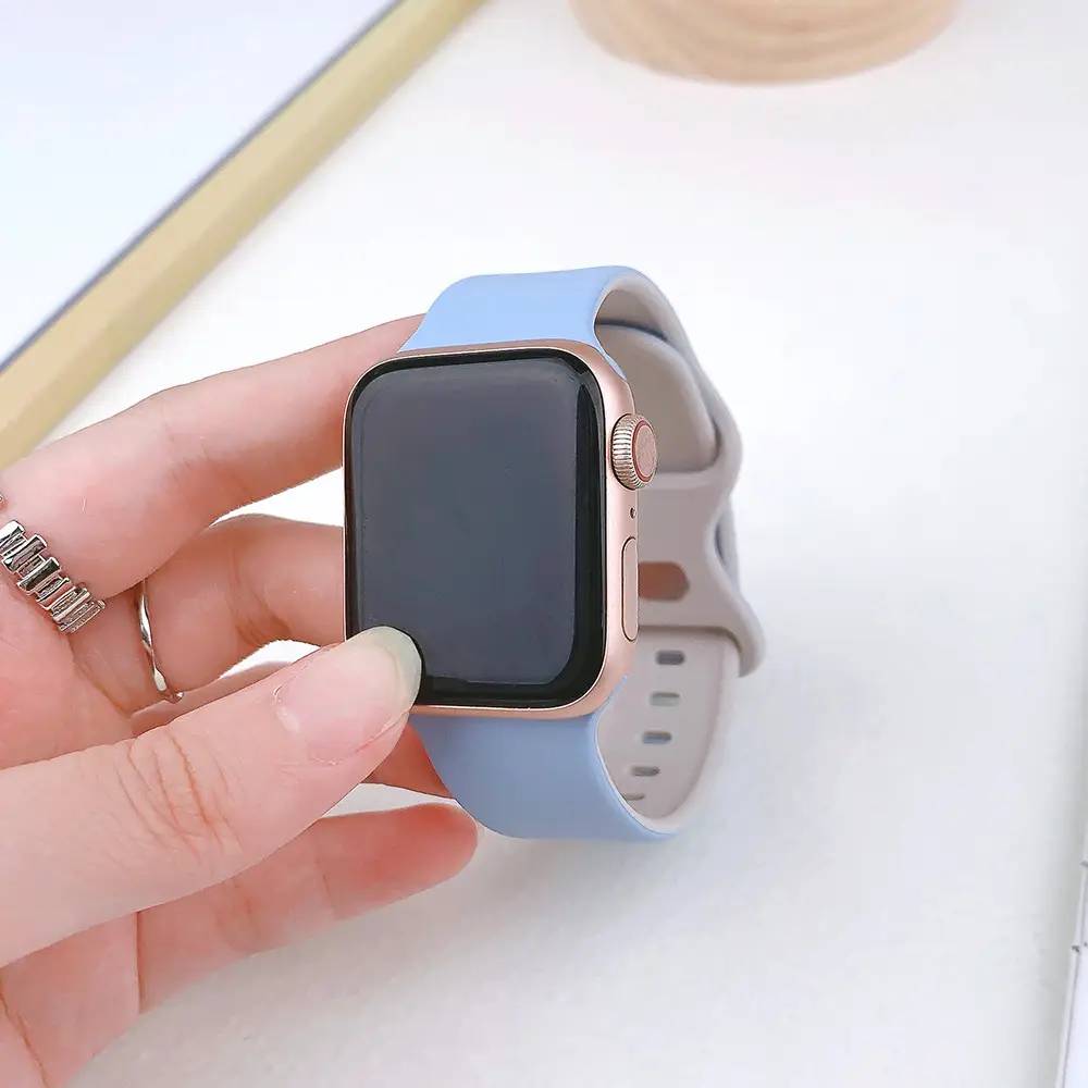 Suitable for applewatch Apple Watch with iwatch9875 Generation SE Sport Silicone Breathable Butterfly Buckle Watch — feature 19