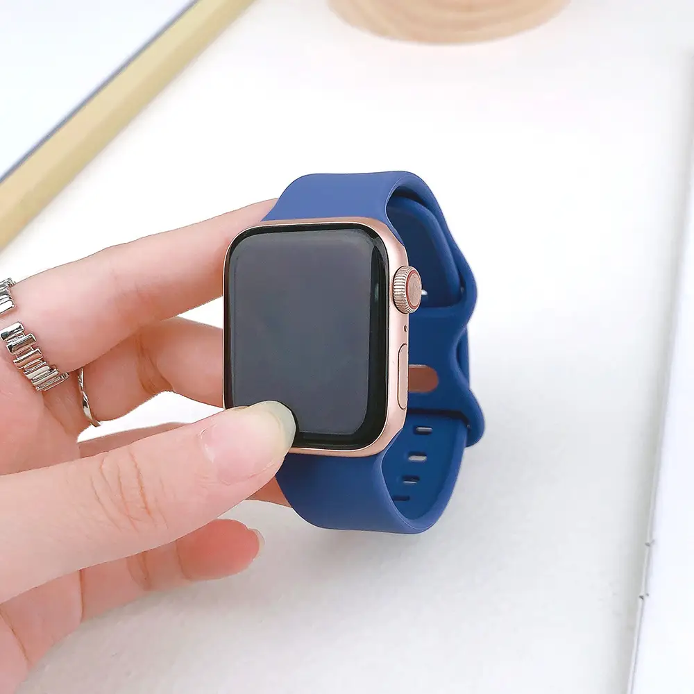 Suitable for applewatch Apple Watch with iwatch9875 Generation SE Sport Silicone Breathable Butterfly Buckle Watch — feature 20