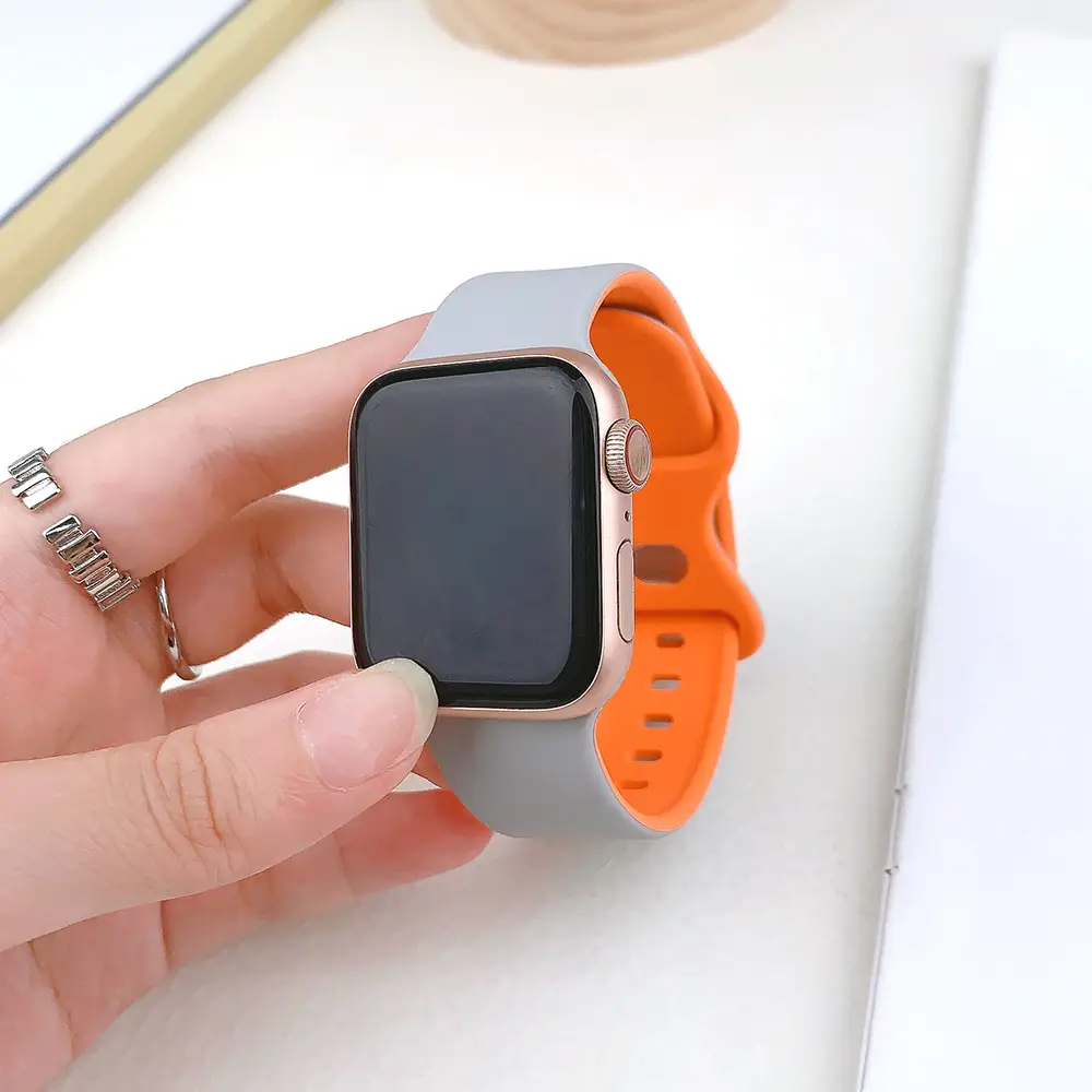 Suitable for applewatch Apple Watch with iwatch9875 Generation SE Sport Silicone Breathable Butterfly Buckle Watch — feature 21