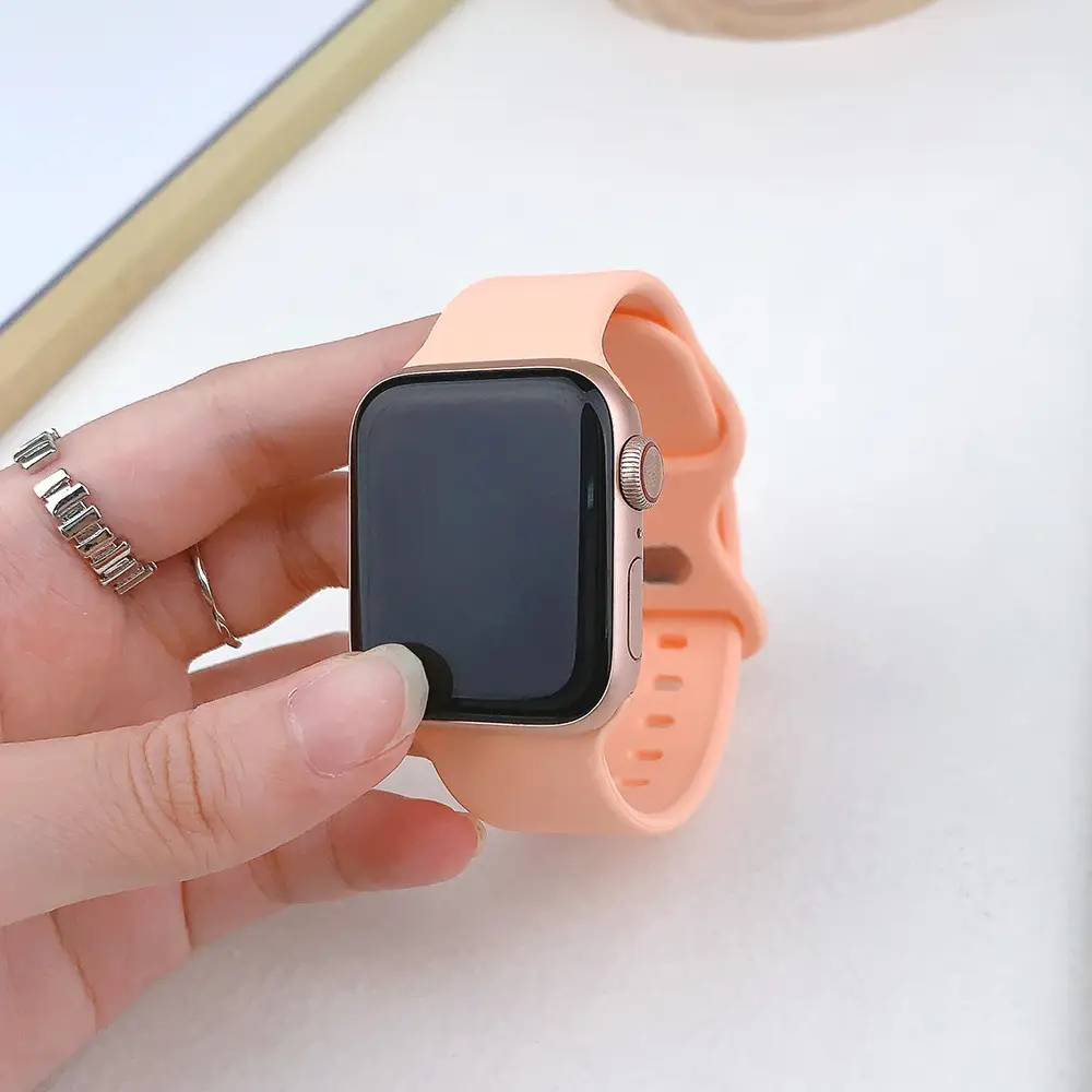 Suitable for applewatch Apple Watch with iwatch9875 Generation SE Sport Silicone Breathable Butterfly Buckle Watch — feature 23