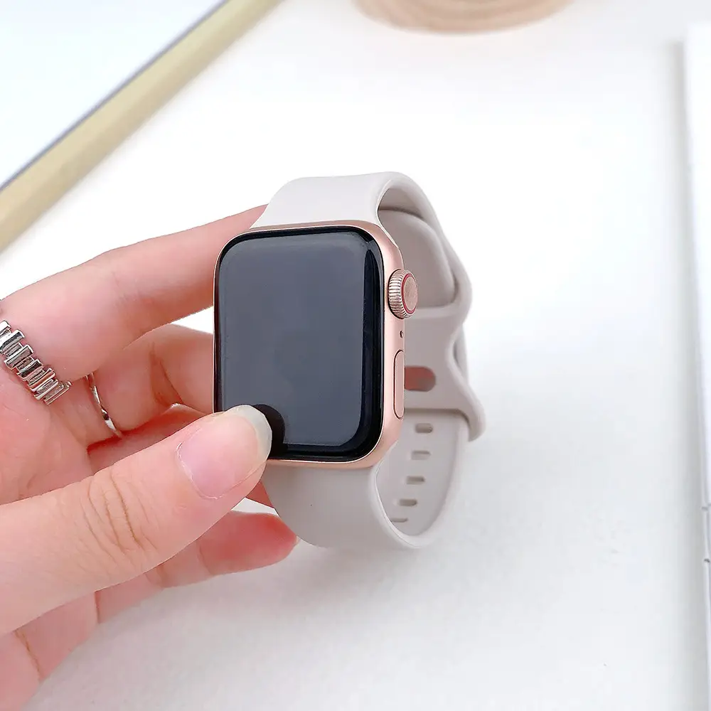 Suitable for applewatch Apple Watch with iwatch9875 Generation SE Sport Silicone Breathable Butterfly Buckle Watch — feature 25