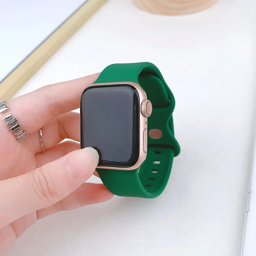 Suitable for applewatch Apple Watch with iwatch9875 Generation SE Sport Silicone Breathable Butterfly Buckle Watch — feature 29
