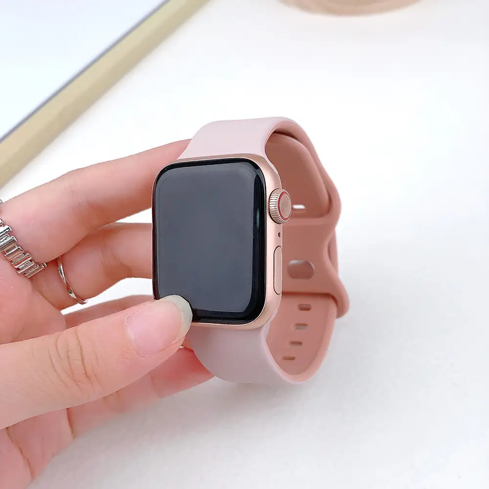 Suitable for applewatch Apple Watch with iwatch9875 Generation SE Sport Silicone Breathable Butterfly Buckle Watch — feature 34