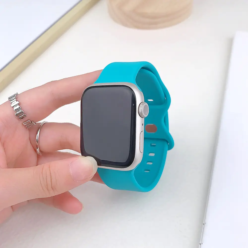 Suitable for applewatch Apple Watch with iwatch9875 Generation SE Sport Silicone Breathable Butterfly Buckle Watch — feature 36