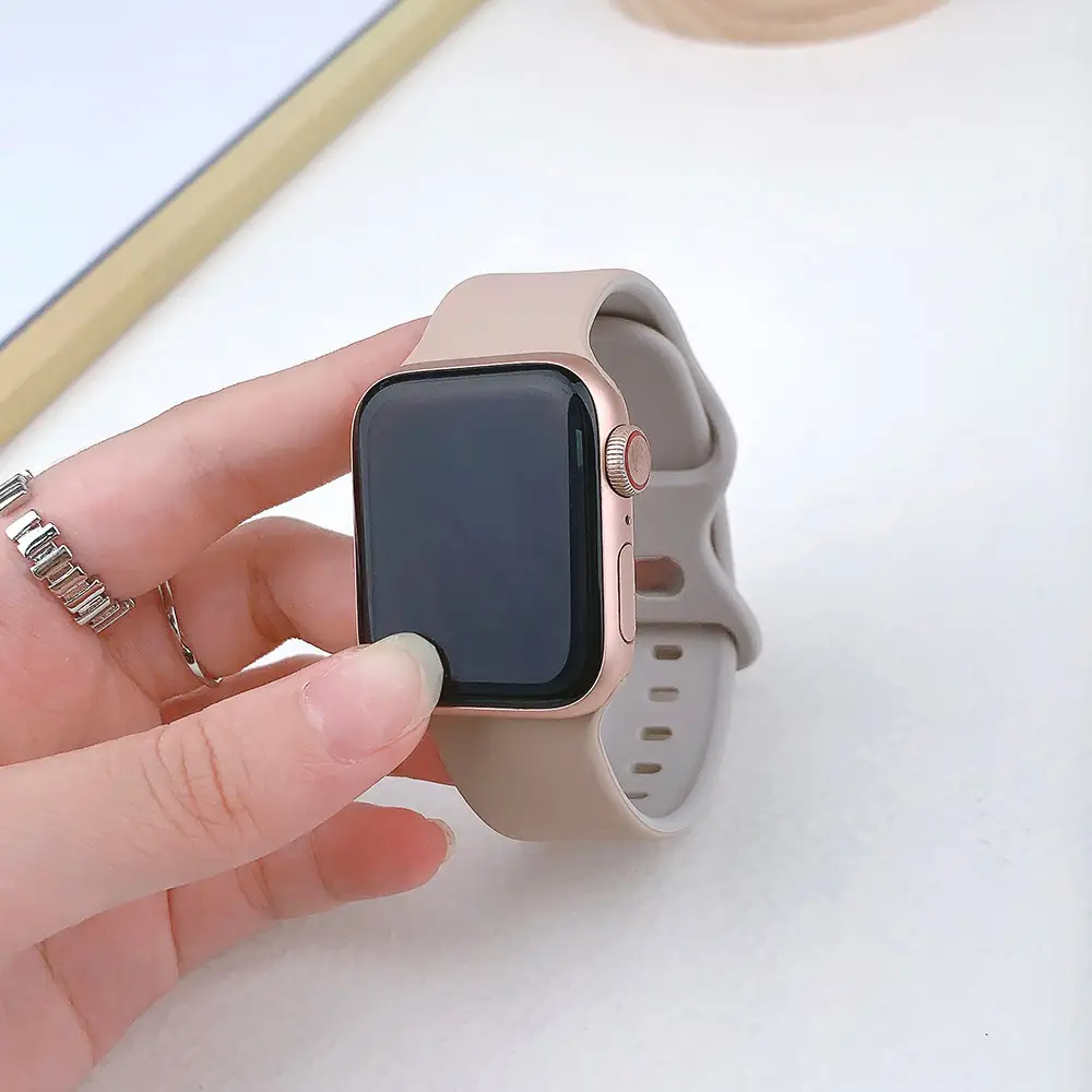 Suitable for applewatch Apple Watch with iwatch9875 Generation SE Sport Silicone Breathable Butterfly Buckle Watch — feature 37