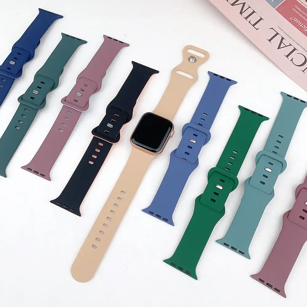 Suitable for applewatch Apple Watch with iwatch9875 Generation SE Sport Silicone Breathable Butterfly Buckle Watch — feature 5
