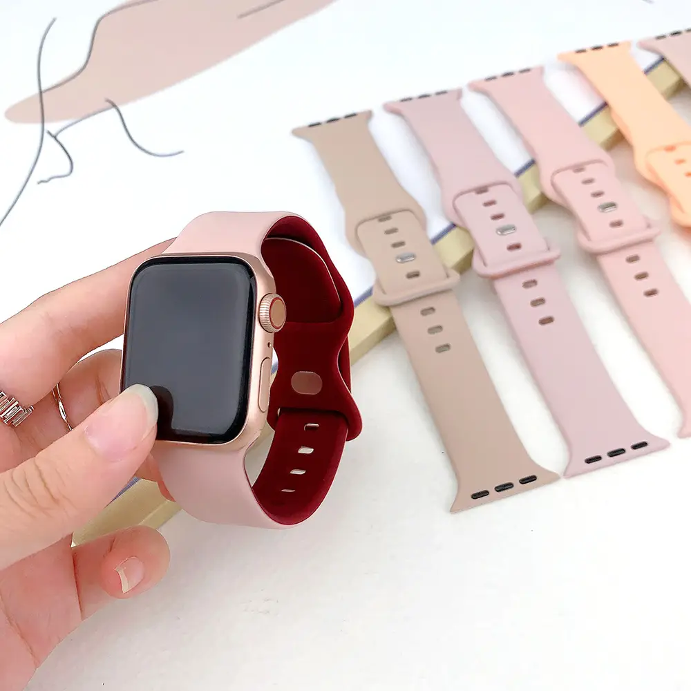 Suitable for applewatch Apple Watch with iwatch9875 Generation SE Sport Silicone Breathable Butterfly Buckle Watch — feature 6
