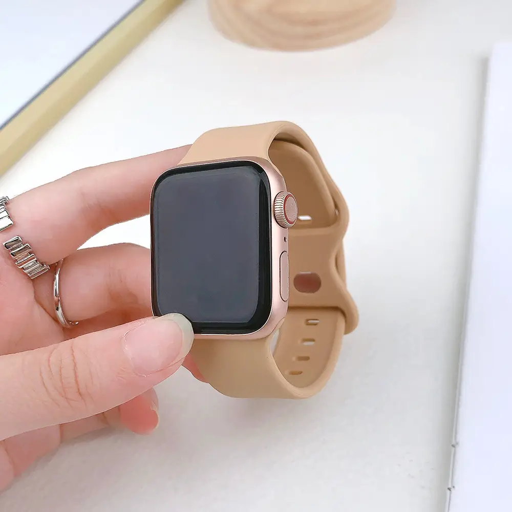 Suitable for applewatch Apple Watch with iwatch9875 Generation SE Sport Silicone Breathable Butterfly Buckle Watch — feature 9