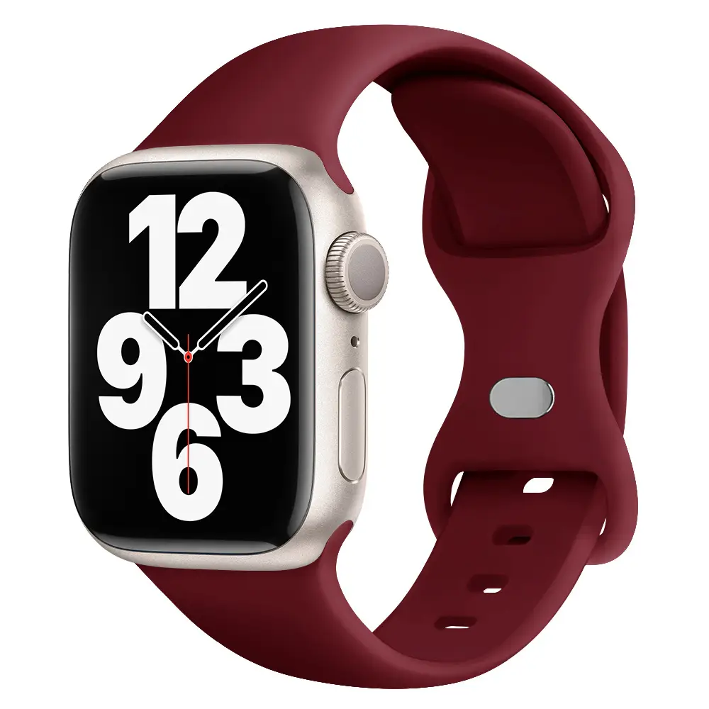 Suitable for applewatch Apple Watch with iwatch9875 Generation SE Sport Silicone Breathable Butterfly Buckle Watch