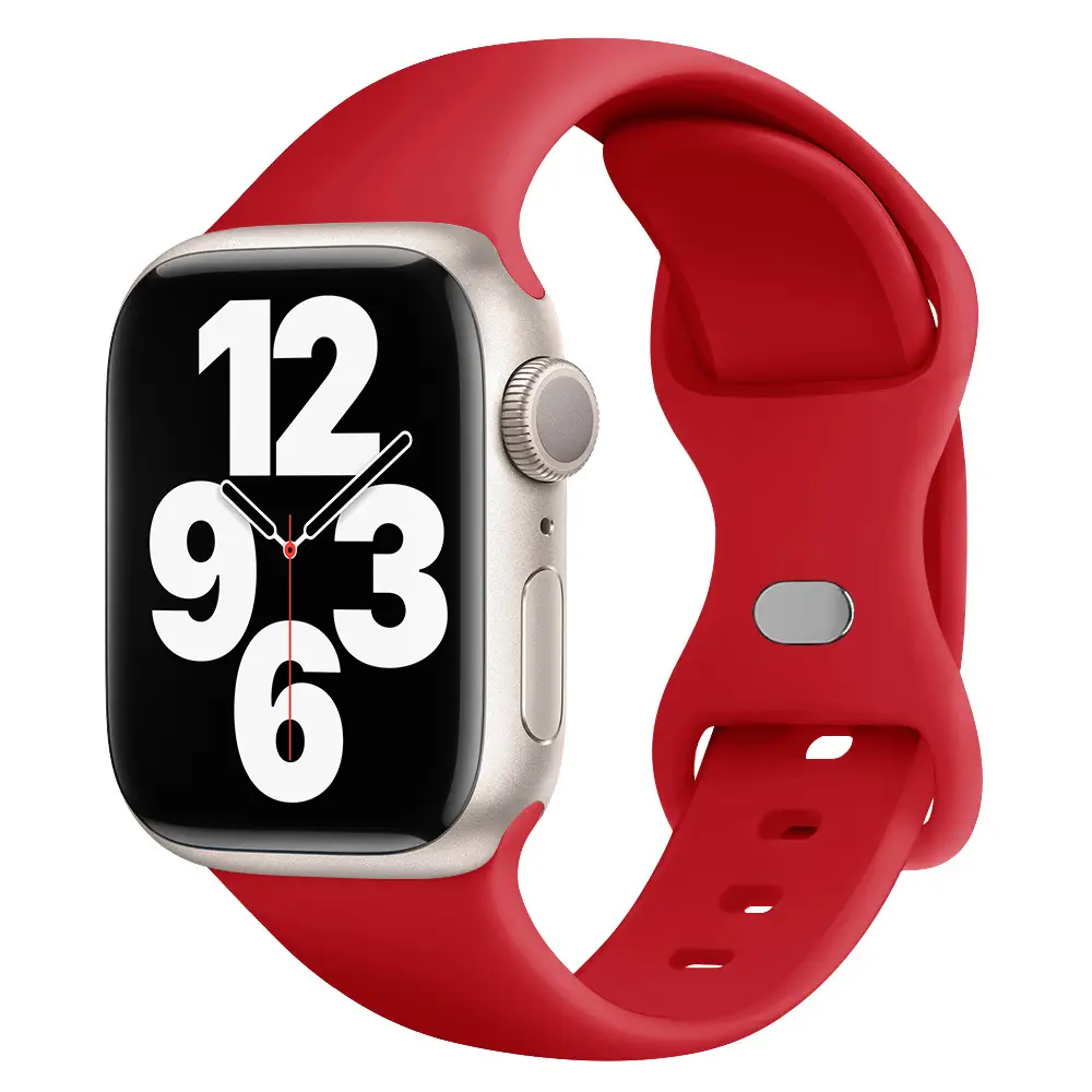 Suitable for applewatch Apple Watch with iwatch9875 Generation SE Sport Silicone Breathable Butterfly Buckle Watch