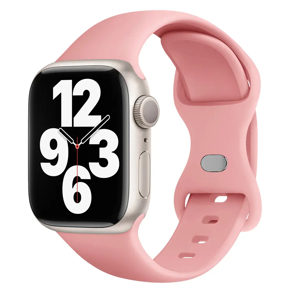 Suitable for applewatch Apple Watch with iwatch9875 Generation SE Sport Silicone Breathable Butterfly Buckle Watch