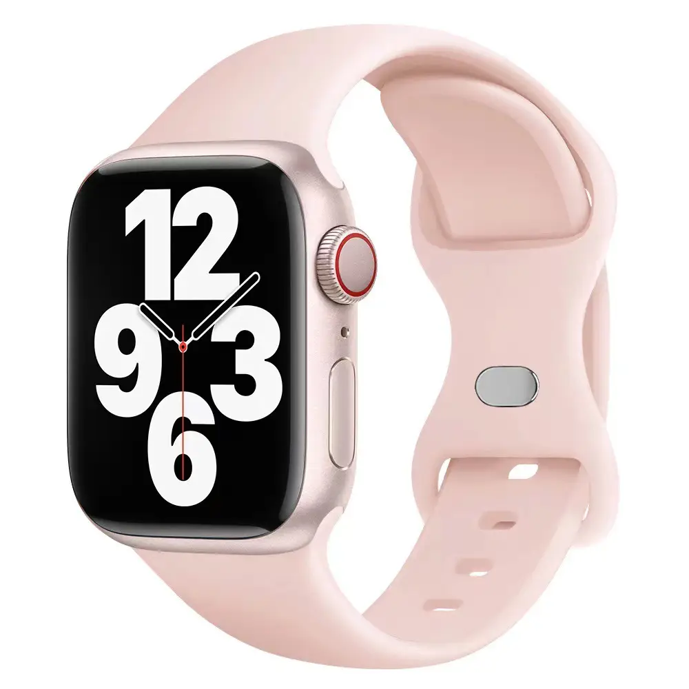 Suitable for applewatch Apple Watch with iwatch9875 Generation SE Sport Silicone Breathable Butterfly Buckle Watch