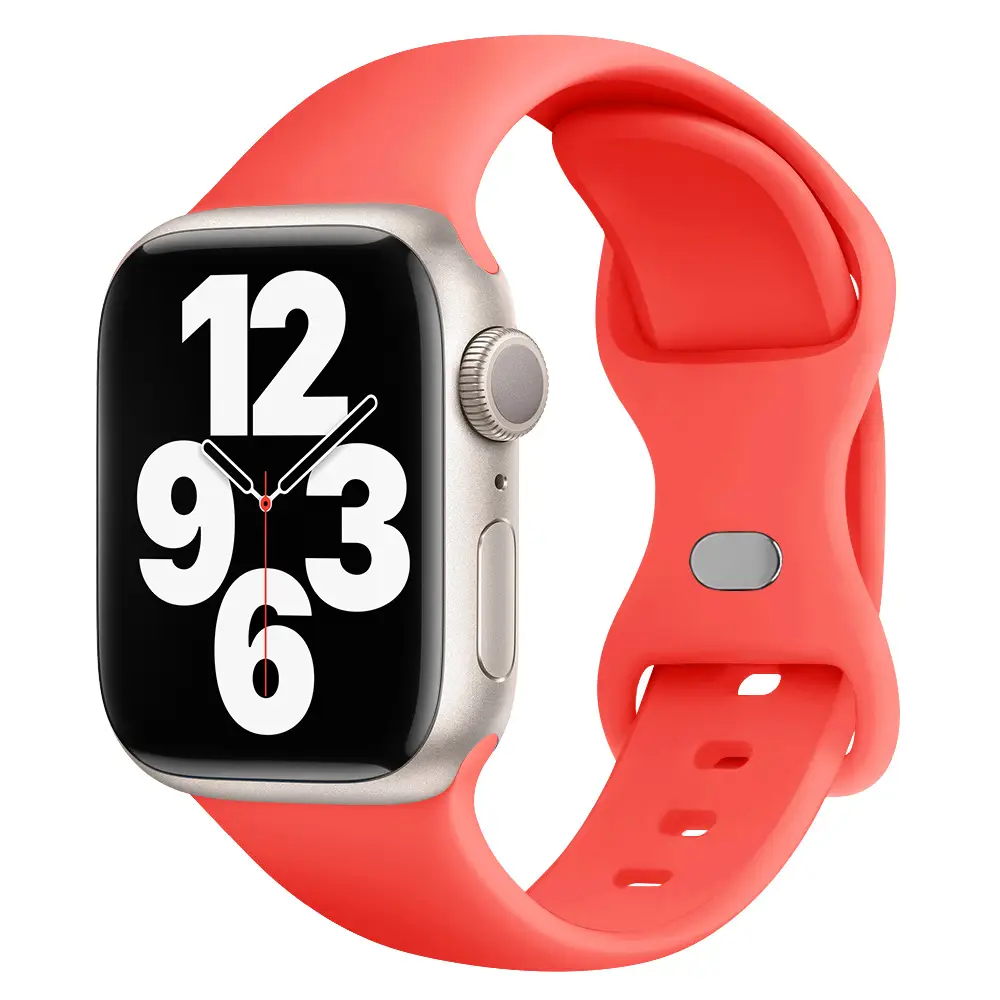 Suitable for applewatch Apple Watch with iwatch9875 Generation SE Sport Silicone Breathable Butterfly Buckle Watch
