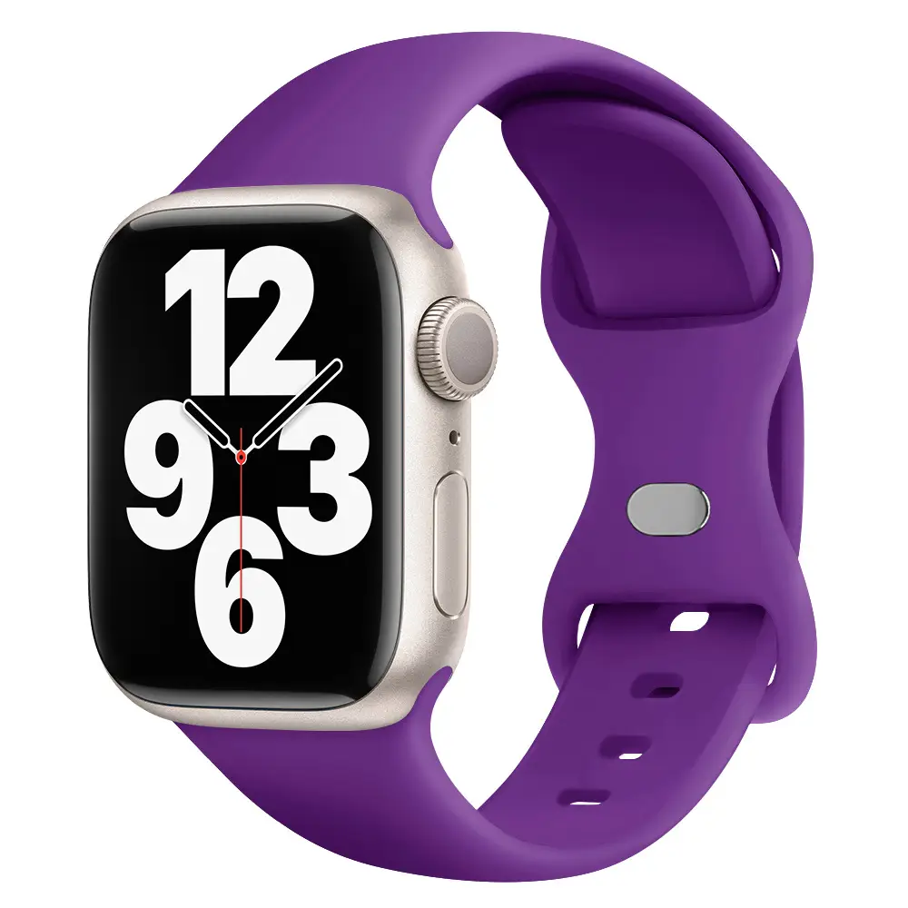 Suitable for applewatch Apple Watch with iwatch9875 Generation SE Sport Silicone Breathable Butterfly Buckle Watch