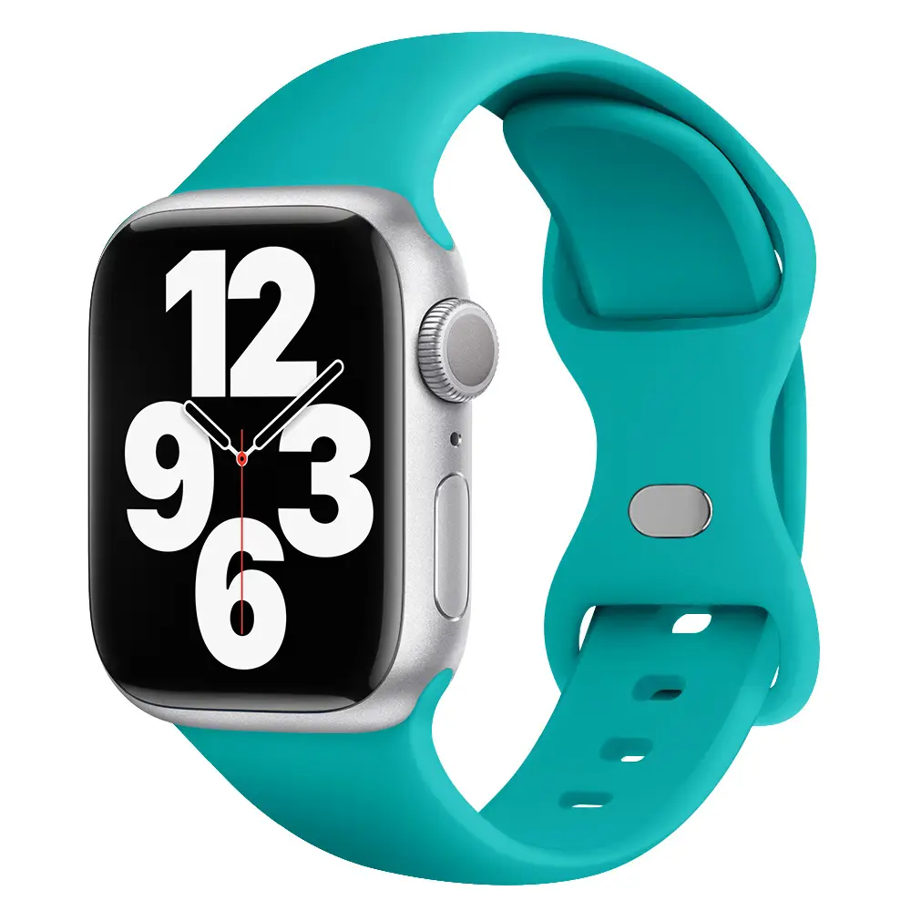 Suitable for applewatch Apple Watch with iwatch9875 Generation SE Sport Silicone Breathable Butterfly Buckle Watch