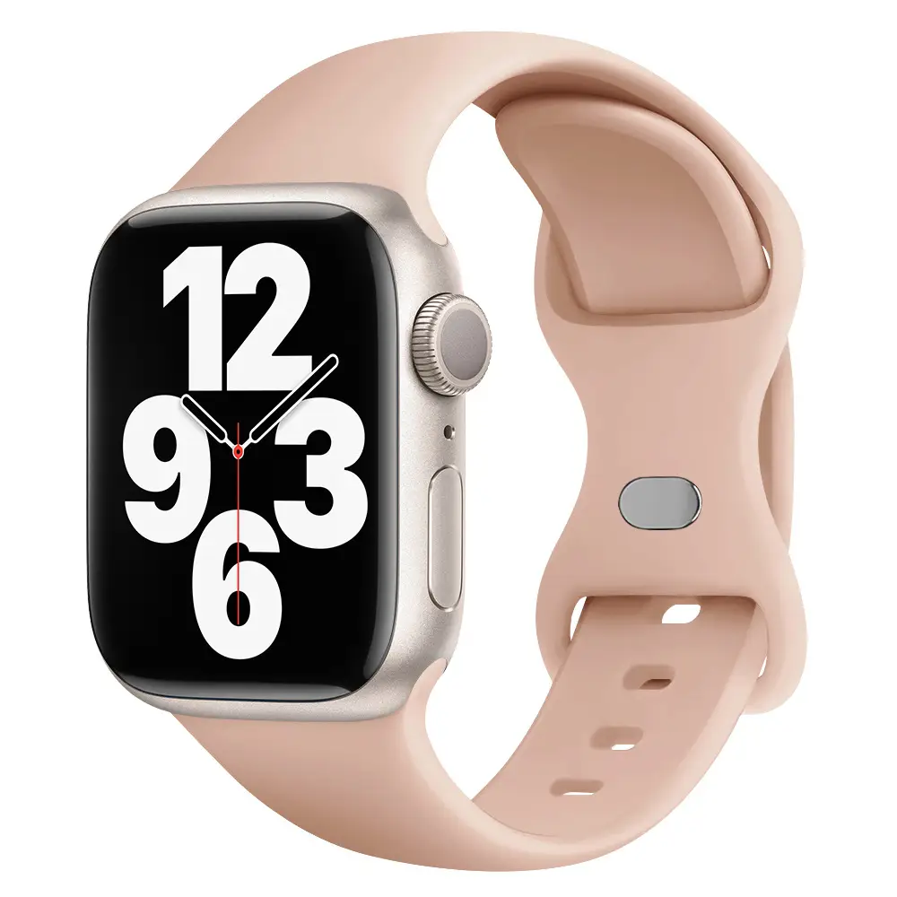 Suitable for applewatch Apple Watch with iwatch9875 Generation SE Sport Silicone Breathable Butterfly Buckle Watch