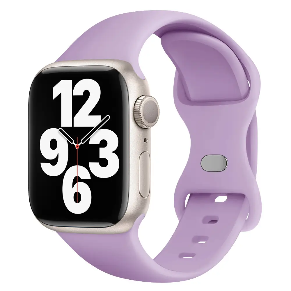 Suitable for applewatch Apple Watch with iwatch9875 Generation SE Sport Silicone Breathable Butterfly Buckle Watch