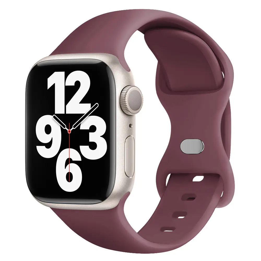 Suitable for applewatch Apple Watch with iwatch9875 Generation SE Sport Silicone Breathable Butterfly Buckle Watch