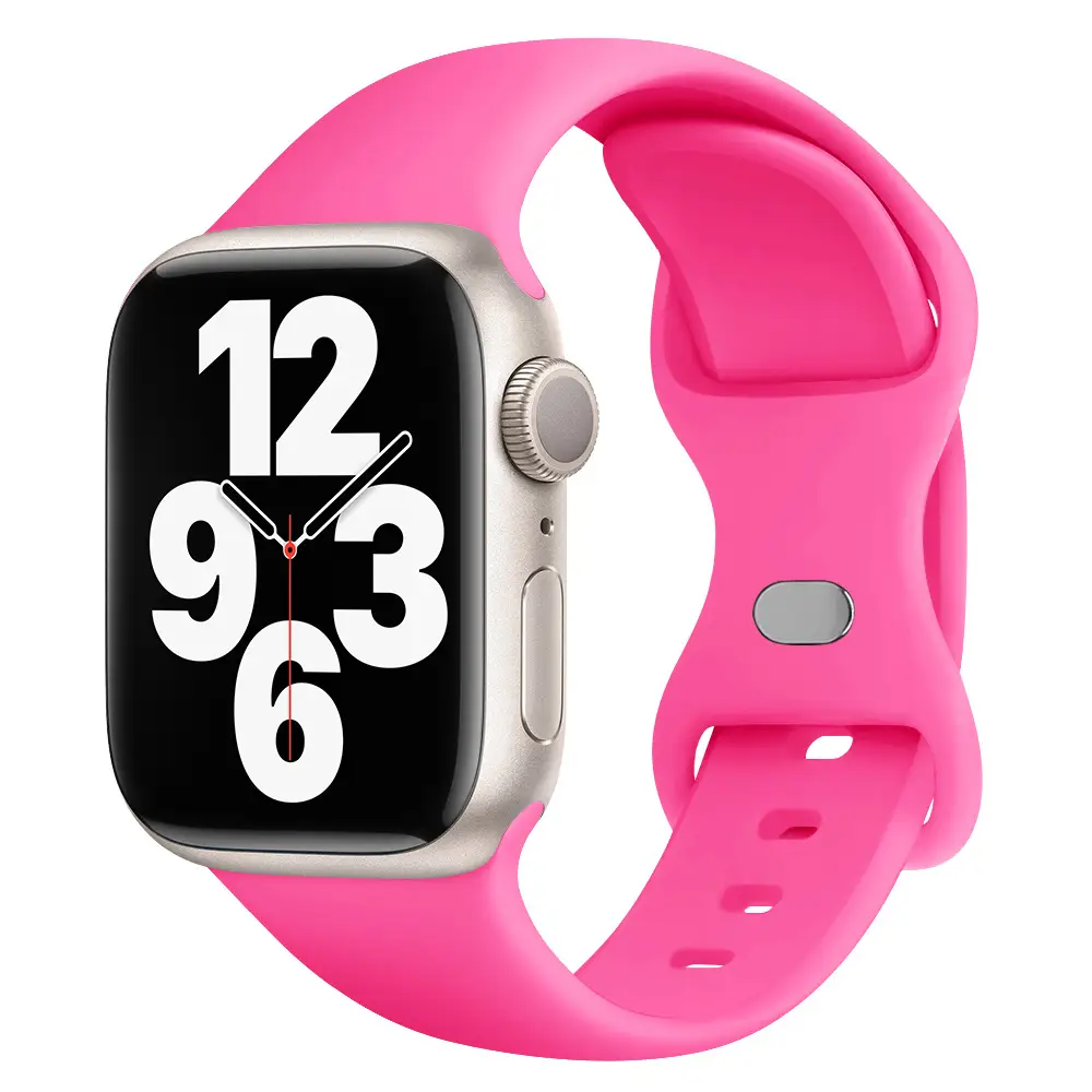 Suitable for applewatch Apple Watch with iwatch9875 Generation SE Sport Silicone Breathable Butterfly Buckle Watch