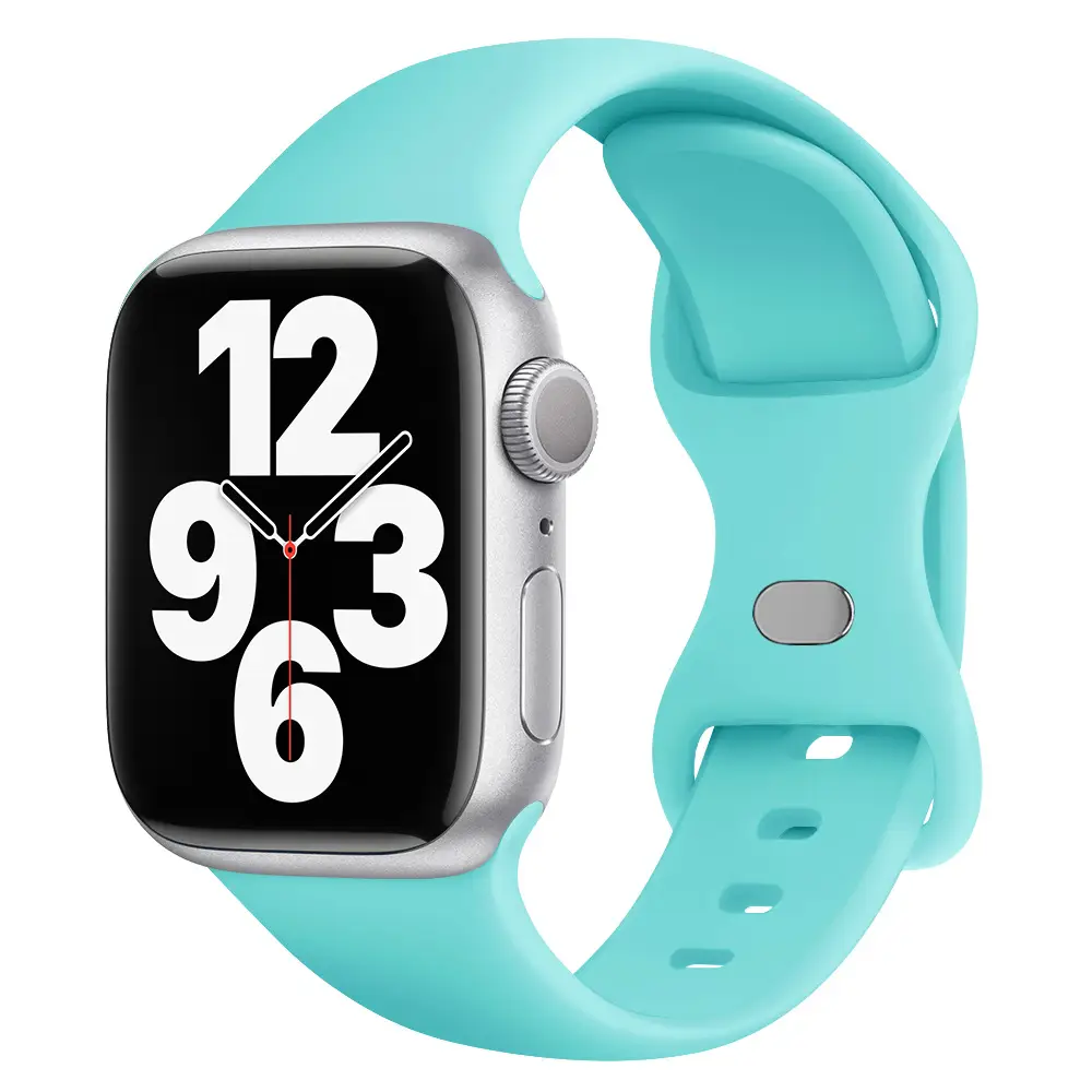 Suitable for applewatch Apple Watch with iwatch9875 Generation SE Sport Silicone Breathable Butterfly Buckle Watch