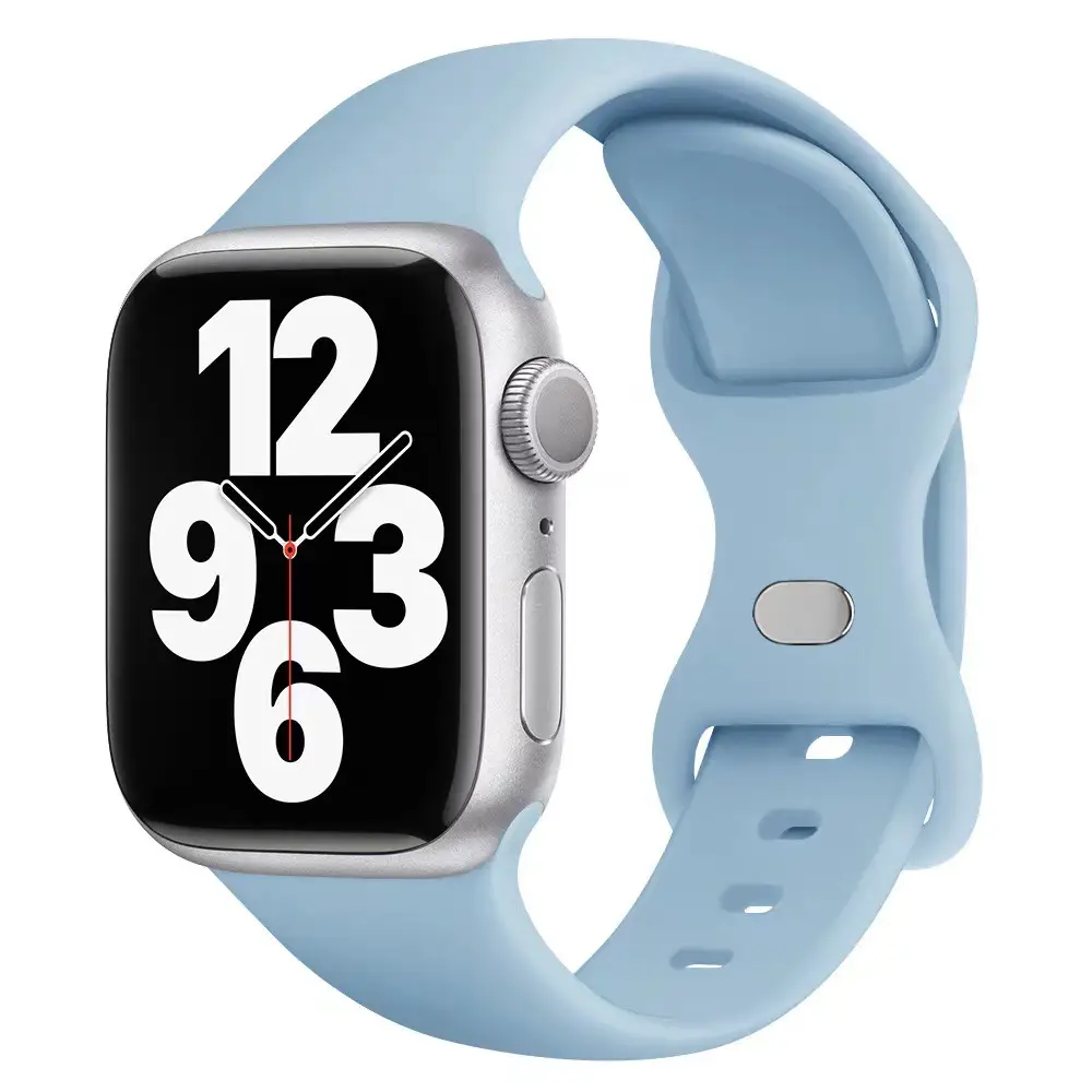 Suitable for applewatch Apple Watch with iwatch9875 Generation SE Sport Silicone Breathable Butterfly Buckle Watch