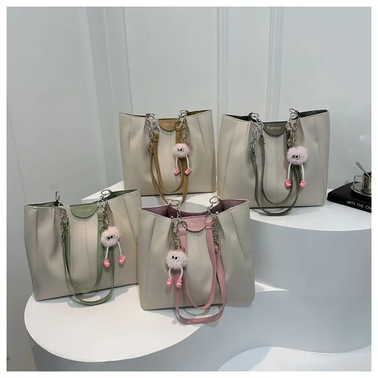 Women's Large Capacity Shoulder Bag with Green Strap — feature 20