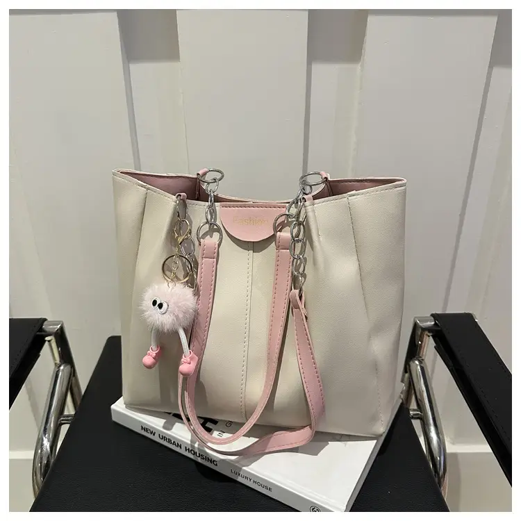 Women's Large Capacity Shoulder Bag with Green Strap — feature 21