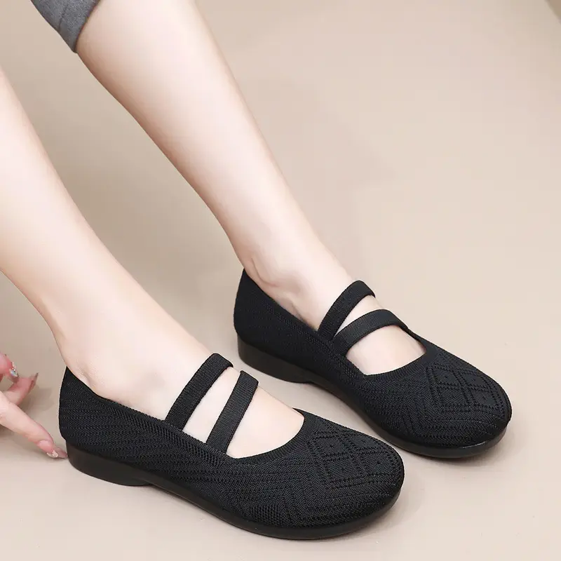 Summer Flying Mesh Women's Shoes Old Beijing Cloth Shoes Comfortable Breathable Middle-aged and Elderly Women's Single Shoes Soft Sole Non-slip Mother Shoes - Image 6