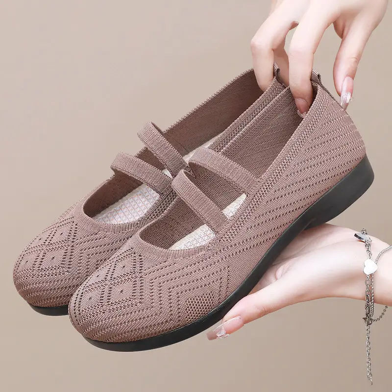 Summer Flying Mesh Women's Shoes Old Beijing Cloth Shoes Comfortable Breathable Middle-aged and Elderly Women's Single Shoes Soft Sole Non-slip Mother Shoes - Image 2