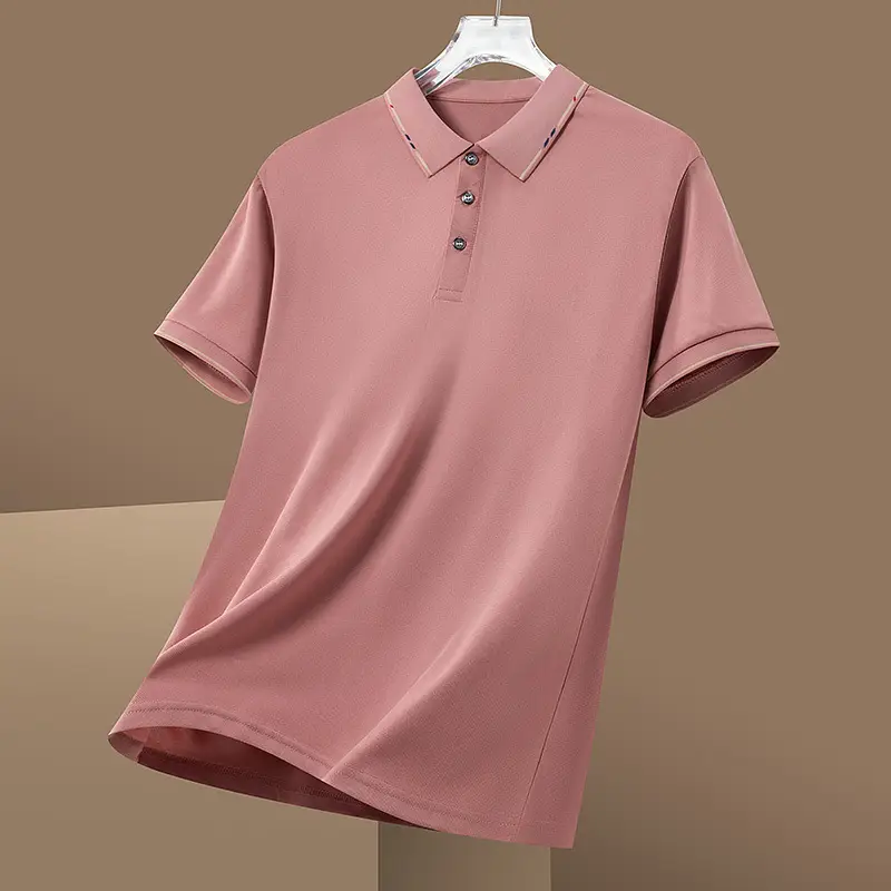 Men Navy Blue Cross Border Polo T-Shirt Short Sleeve - Image 4